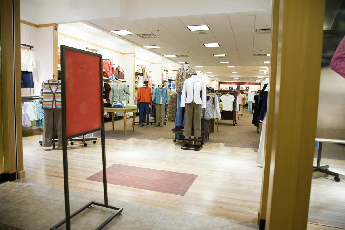 Retail store interior with commercial flooring